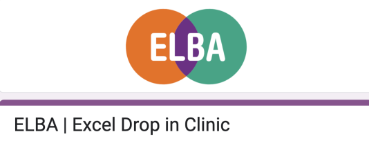 ELBA logo and text that reads: Elba - Excel Drop in Clinic